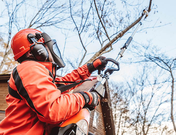 Prune with your feet on the ground.