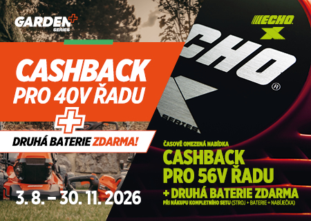 Získejte výrazný CASHBACK a druhou baterii ZDARMA na aku techniku ECHO